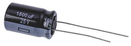 Zemas pretestības elektrolītiskais kondensators 1500uF 25V 105°C 12.5x20mm Panasonic RoHS